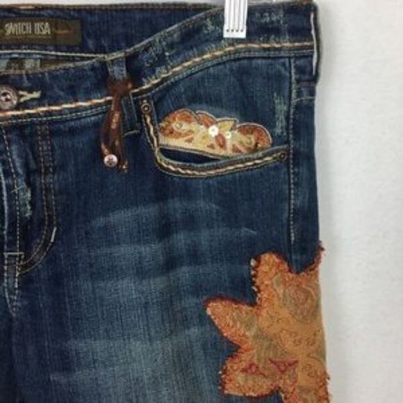 Switch USA Embellished Flared Vintage  Denim size 32 - Picture 3 of 9
